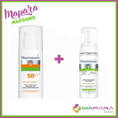 Pharmaceris S SPF50 Peaux à Imperfections 50ml + Mousse Nettoyante Puri-Sebostatic 150ml Offerte