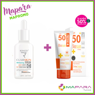 Roncey clairskin + biosun ecran spf50+