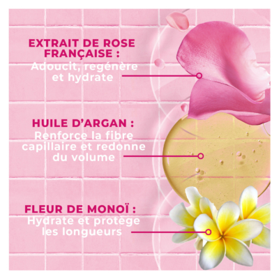 Energie fruit shampoing disciplinant à l'huile de monoï, rose et argan 250ml