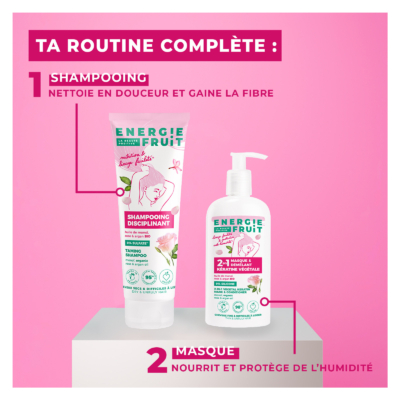 Energie fruit shampoing disciplinant à l'huile de monoï, rose et argan 250ml
