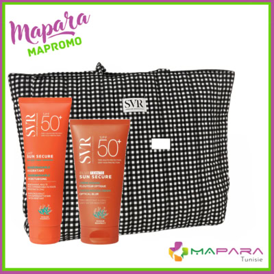 SVR Sun Secure Blur Teinté SPF50+ + Sun Secure Lait SPF50+ + Sac de Plage Vichy Offert