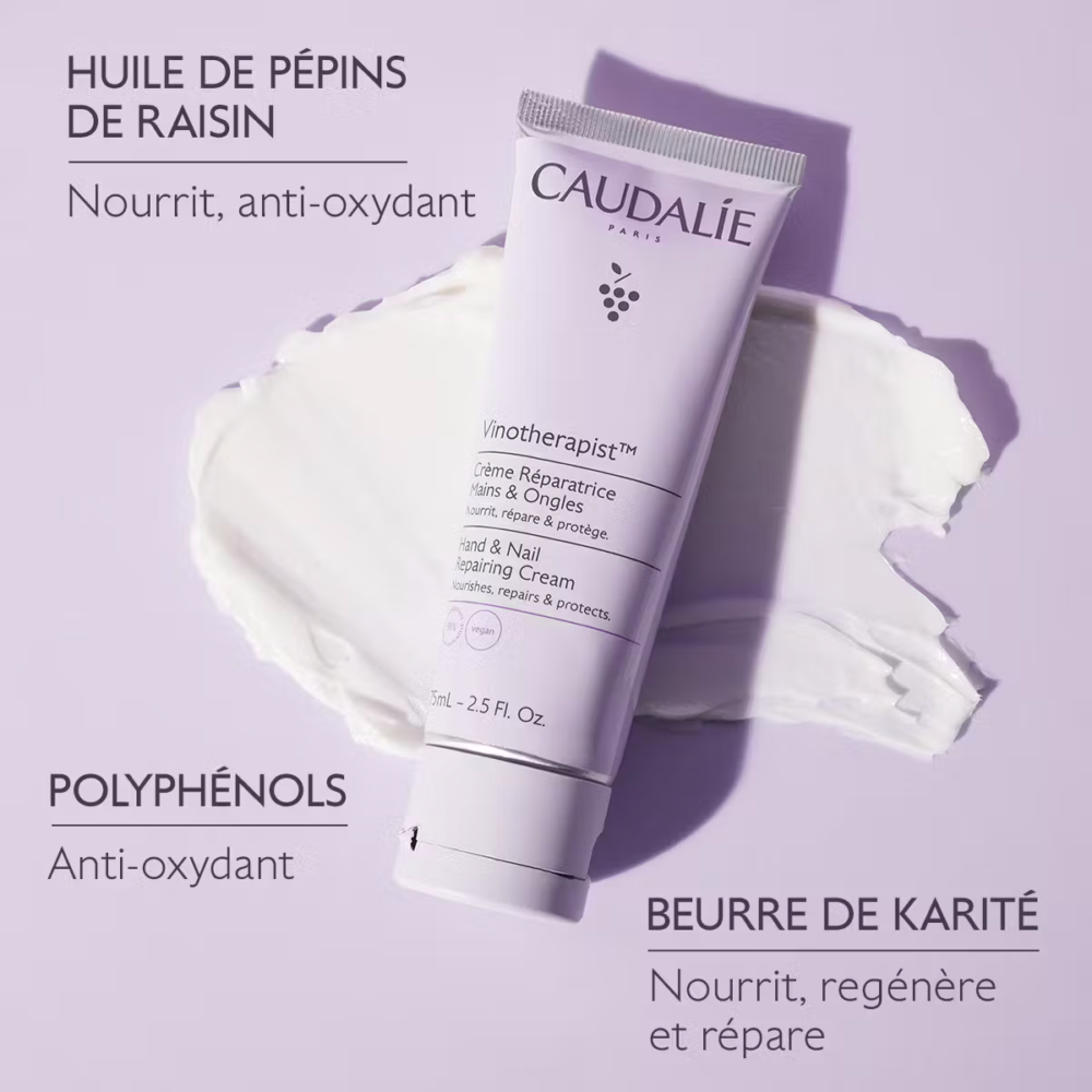 Caudalie vinotherapist crème réparatrice mains et ongles 75ml