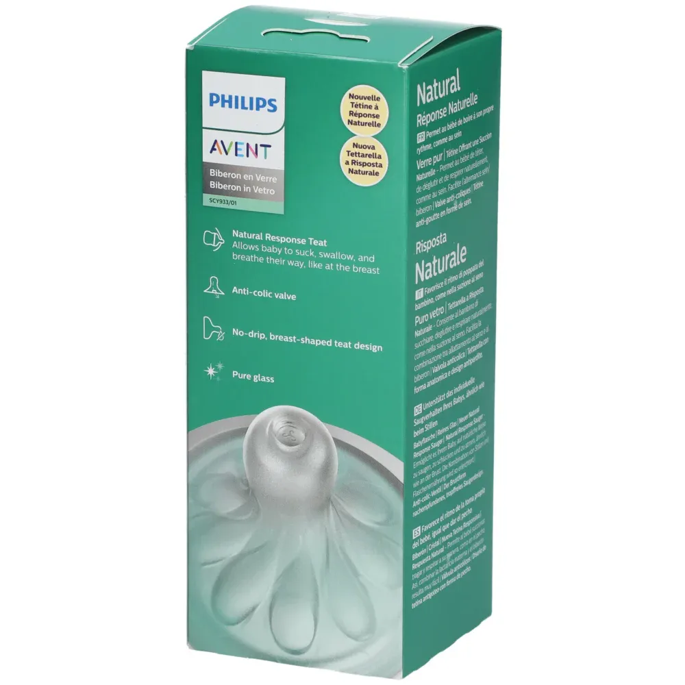 Avent natural response biberon en verre 1m+ 240 ml