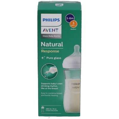 Avent Natural Response Biberon en Verre 3-6 mois SCY933/01 240ml