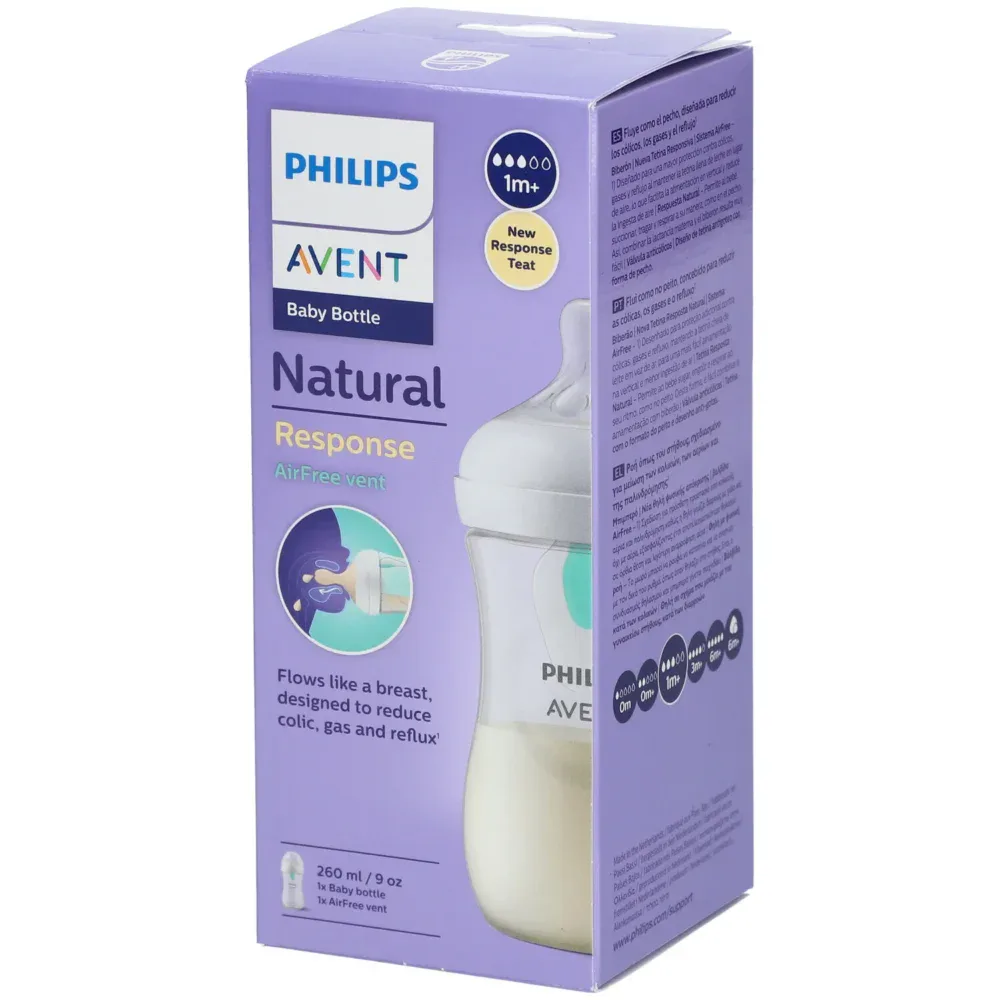 Avent natural response biberon valve airfree 1 mois+ débit 3 260ml