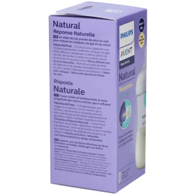 Avent natural response biberon valve airfree 1 mois+ débit 3 260ml