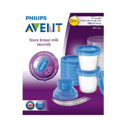 Avent 10 Pots de Conservation de Lait Maternel