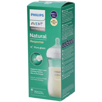 Avent Natural Response Biberon en Verre 1M+ 240 ml
