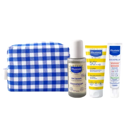 Mustela Solaire Lait Très Haute Protection 100ml + Crème Réparatrice Cicastela 40ml + Gel Lavant Bio 45ml Offert + Trousse