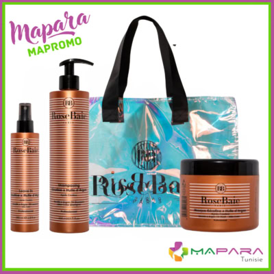Rosebaie trio argan post-coloration shampoing + masque + leave-in + sac offert