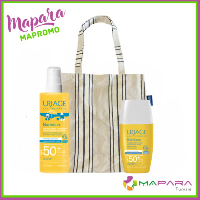 Uriage bariésun fluide ultra-léger spf50+ + spray enfant spf50+ + sac de plage offert