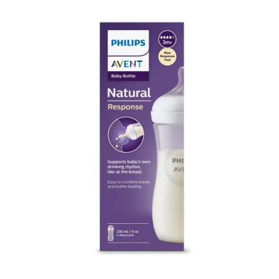 Avent natural response biberon anti colique 3m+ scy906/01 330ml