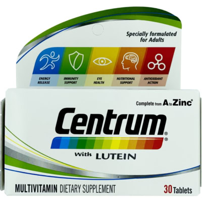 Centrum A to Zinc 30 comprimés