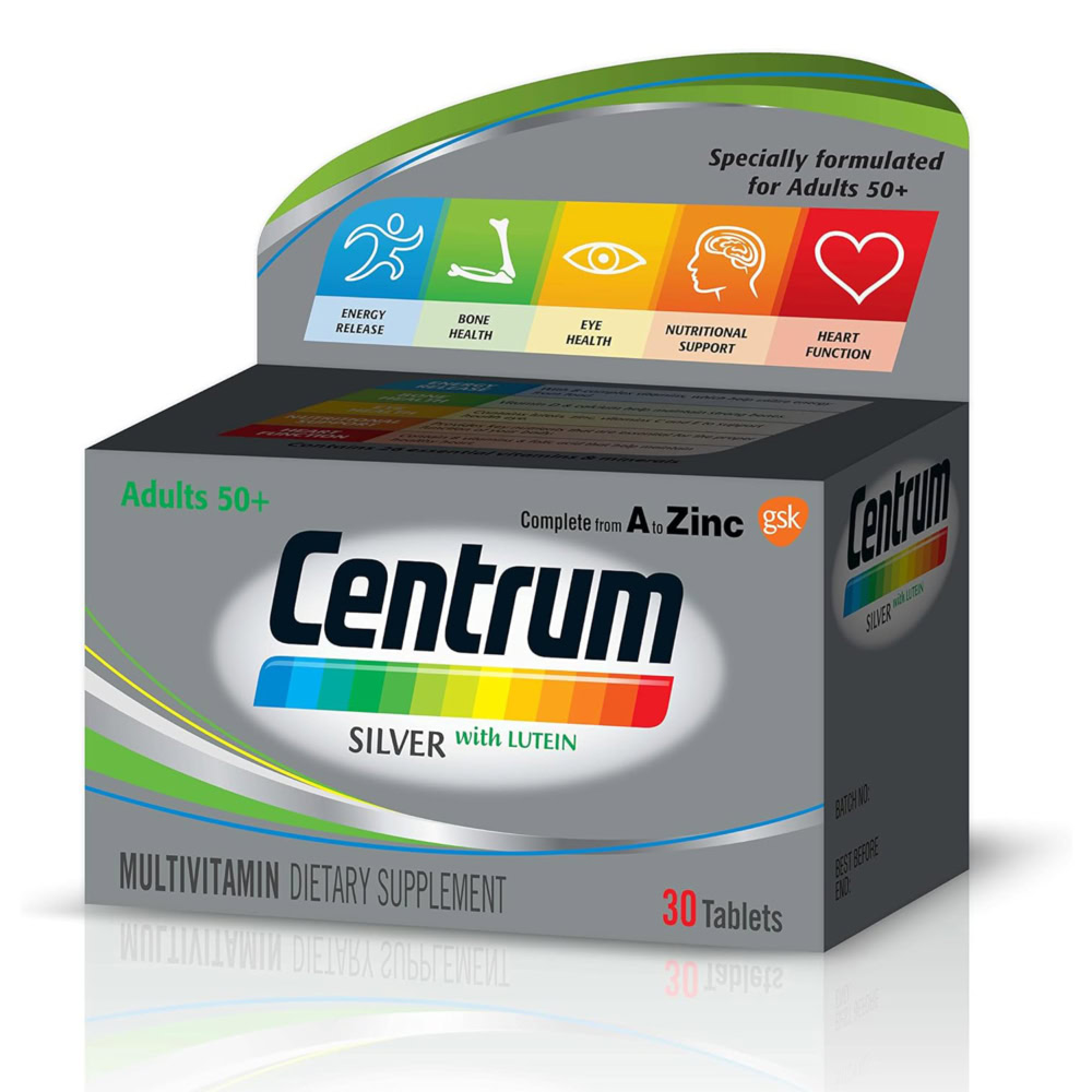 Centrum silver adults 50+ multivitamin 30 comprimés