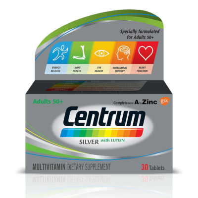Centrum Silver Adults 50+ Multivitamin 30 comprimés