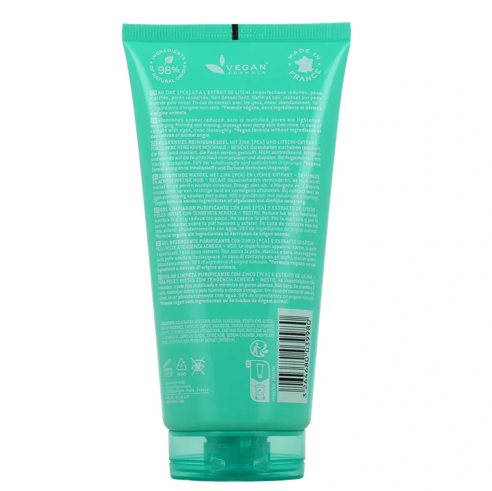 Nuxe zinc power gelée nettoyante purifiante 150ml