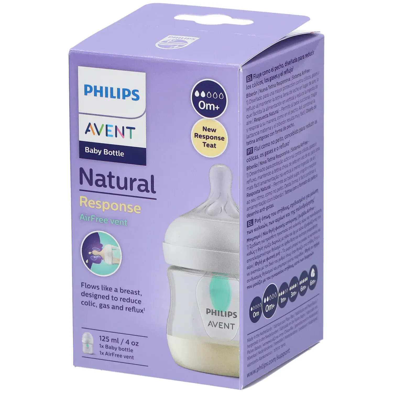 Avent natural response biberon valve airfree scy670/01 125ml Avent natural response biberon valve airfree scy670/01 125ml