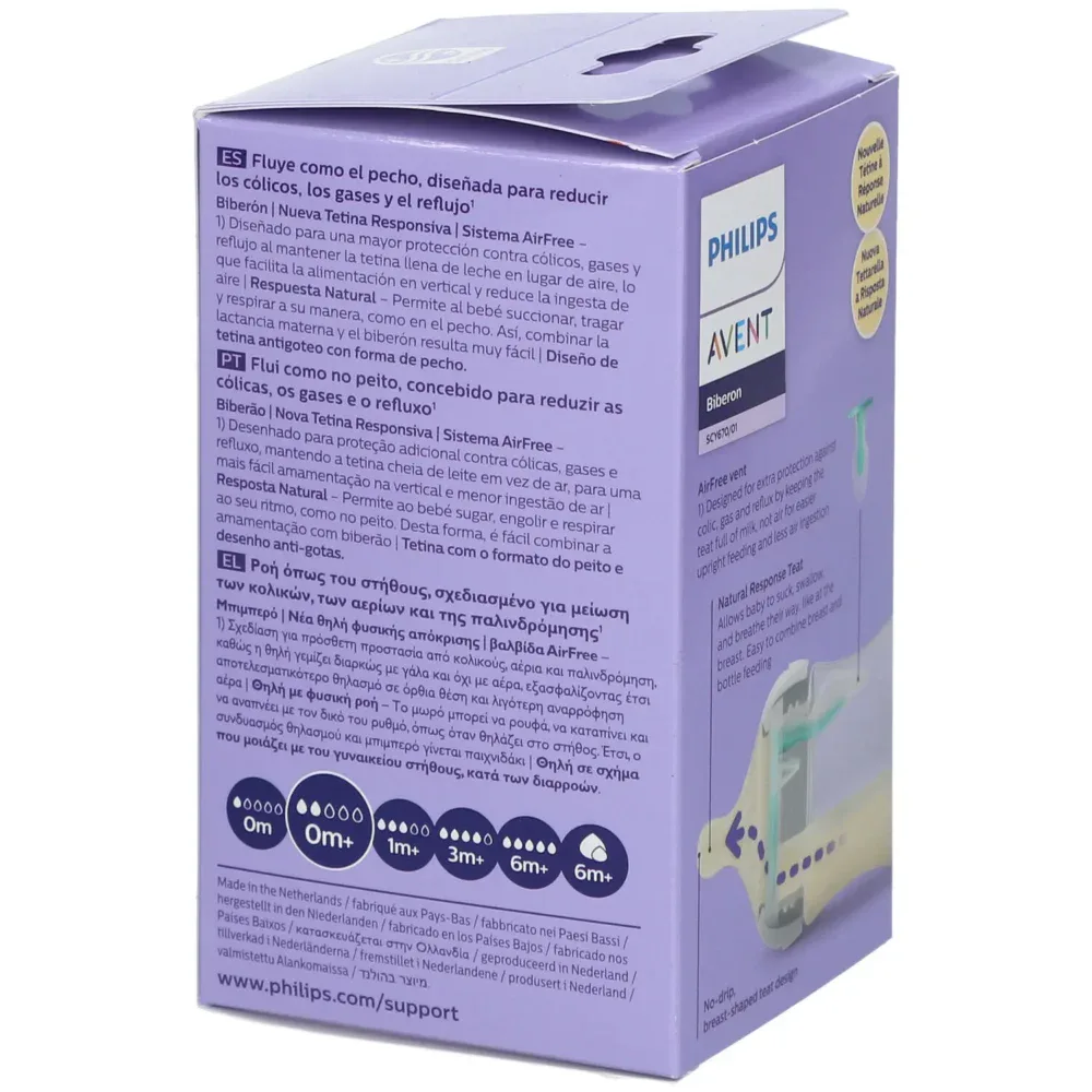 Avent natural response biberon valve airfree scy670/01 125ml