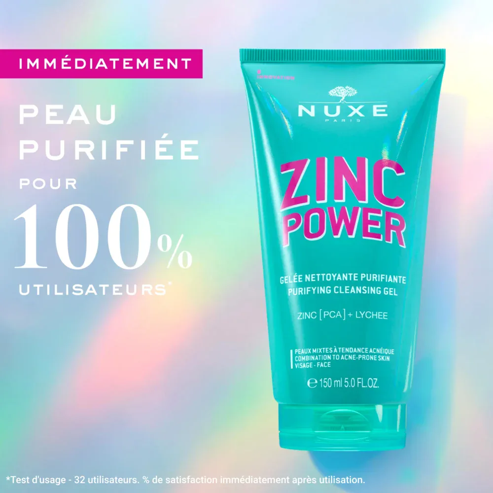 Nuxe zinc power gelée nettoyante purifiante 150ml