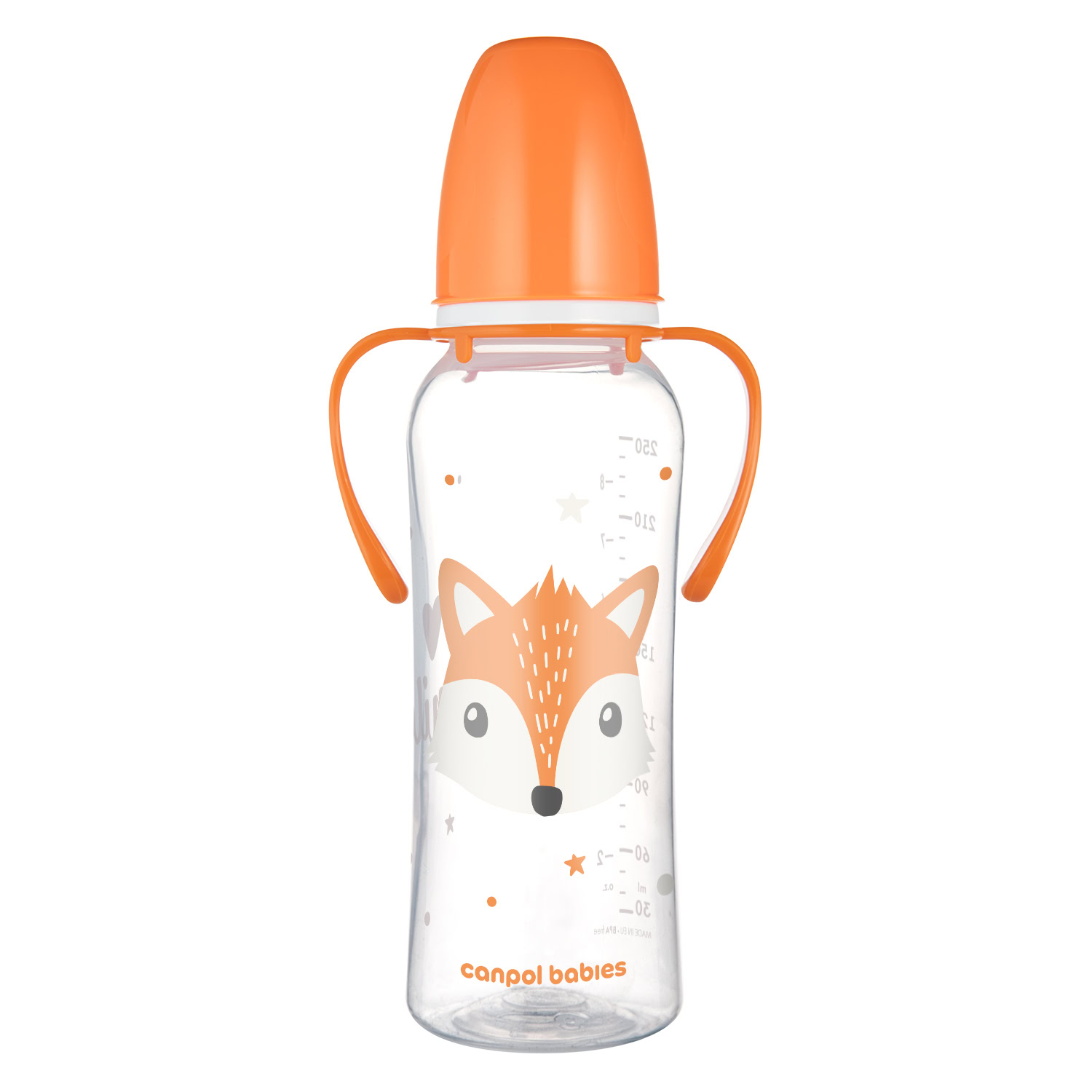 Canpol biberon à col etroit avec anses cute animals 250ml 11/845 Canpol biberon à col etroit avec anses cute animals 250ml 11/845