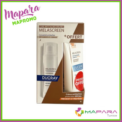 Ducray duo melascreen concentre antitaches + creme anti taches spf50+ offerte