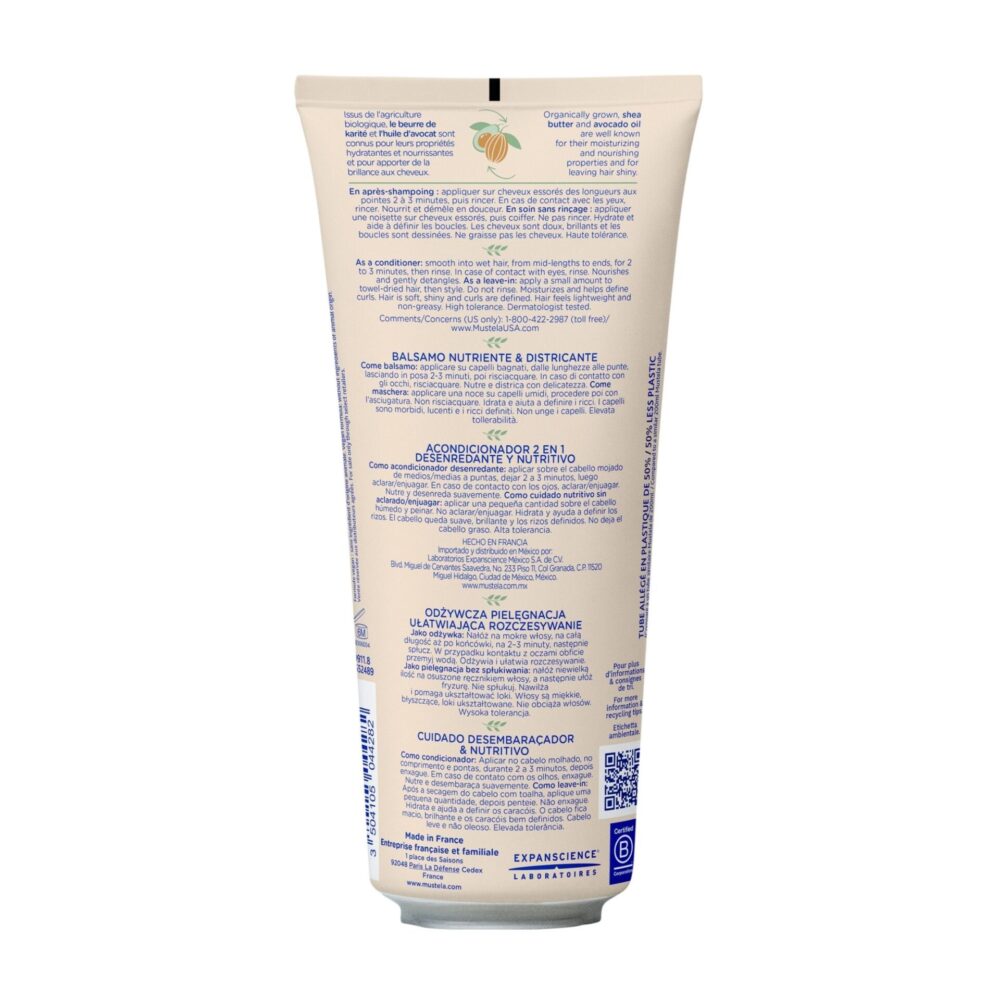 Mustela shampooing crème démêlant et nourrissant 200ml