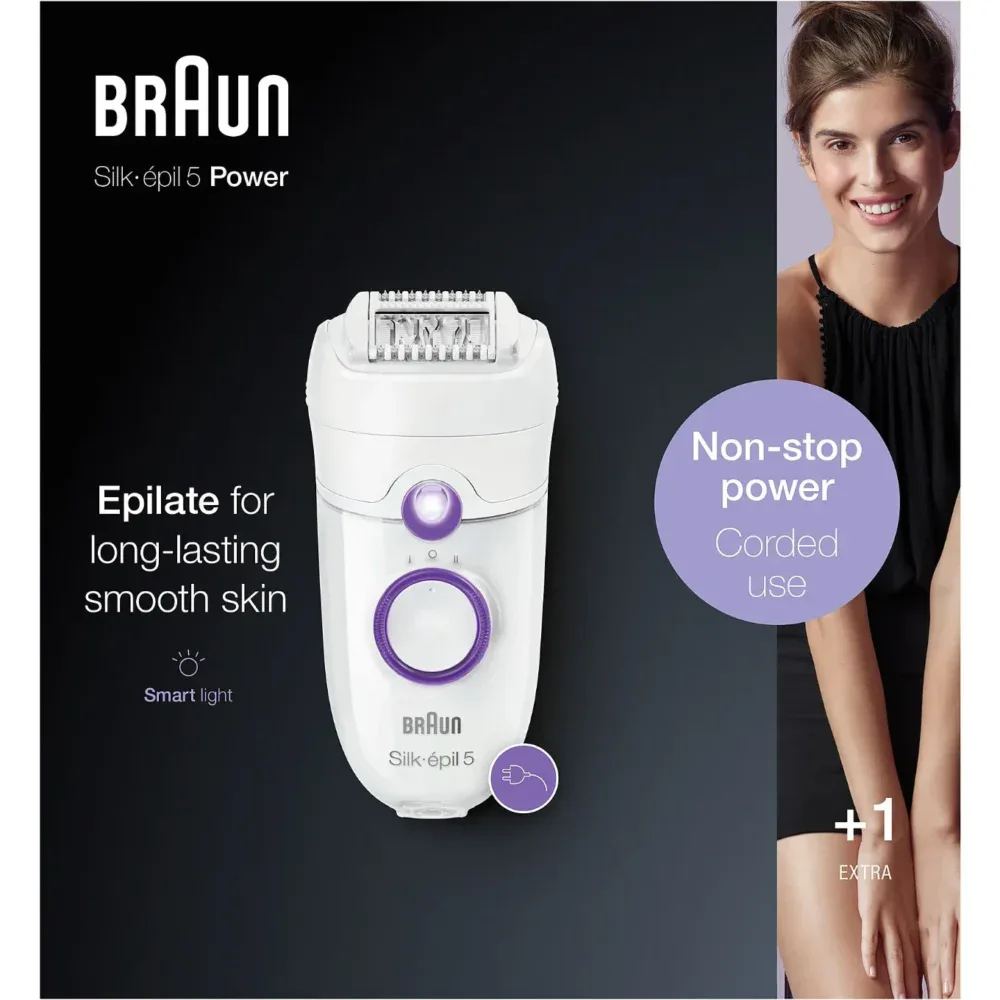 Braun silk-épil 5 505 power 28 pinces violet, blanc