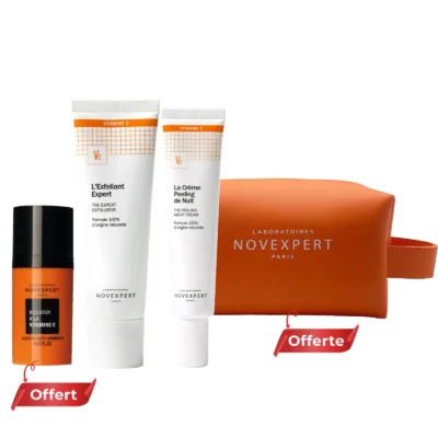 Novexpert La Crème Peeling de Nuit + Novexpert L’Exfoliant Expert + Novexpert Miniature Vitamine C Booster Offert + Trousse Offerte