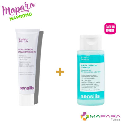 Sensilis skin d-pigment [aha10 overnight] 30ml + purify essential cleanser gel nettoyant 100ml offert