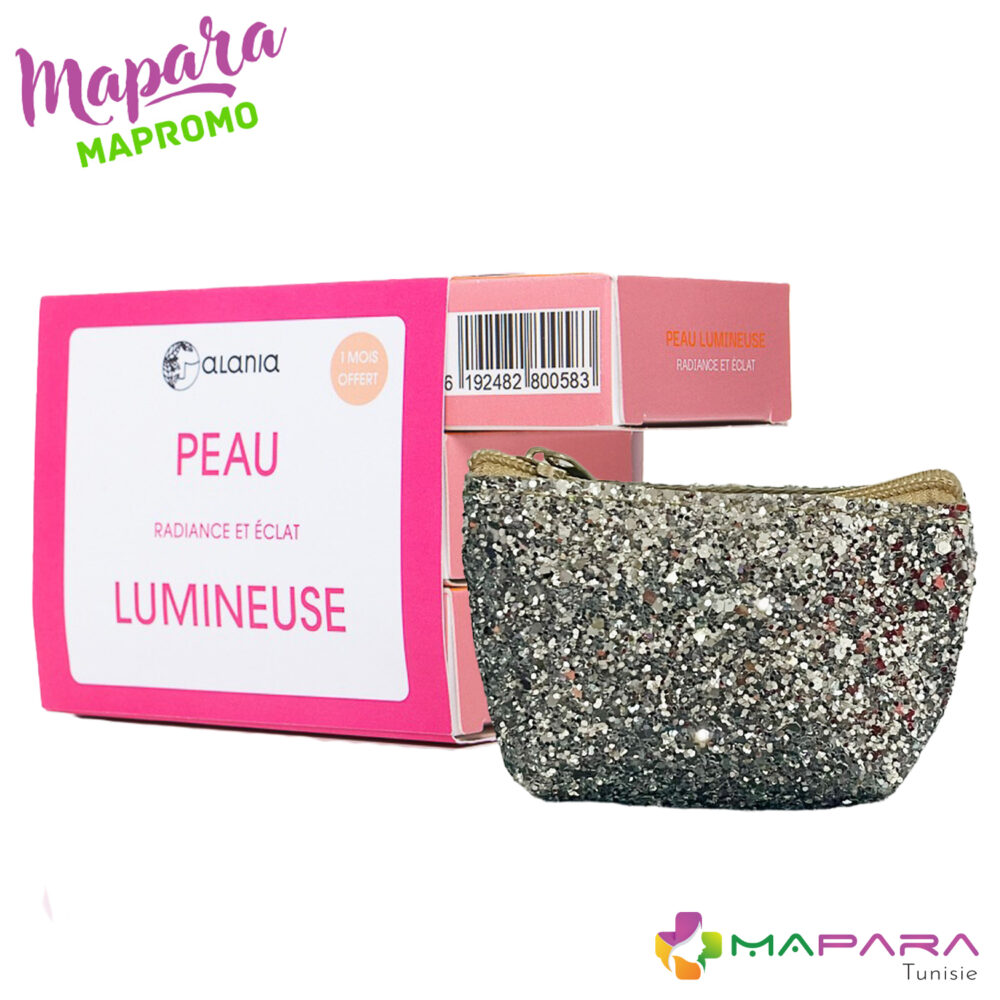 Alania peau lumineuse radiance et eclat 30 gélules 3 boites 3eme offert + trousse