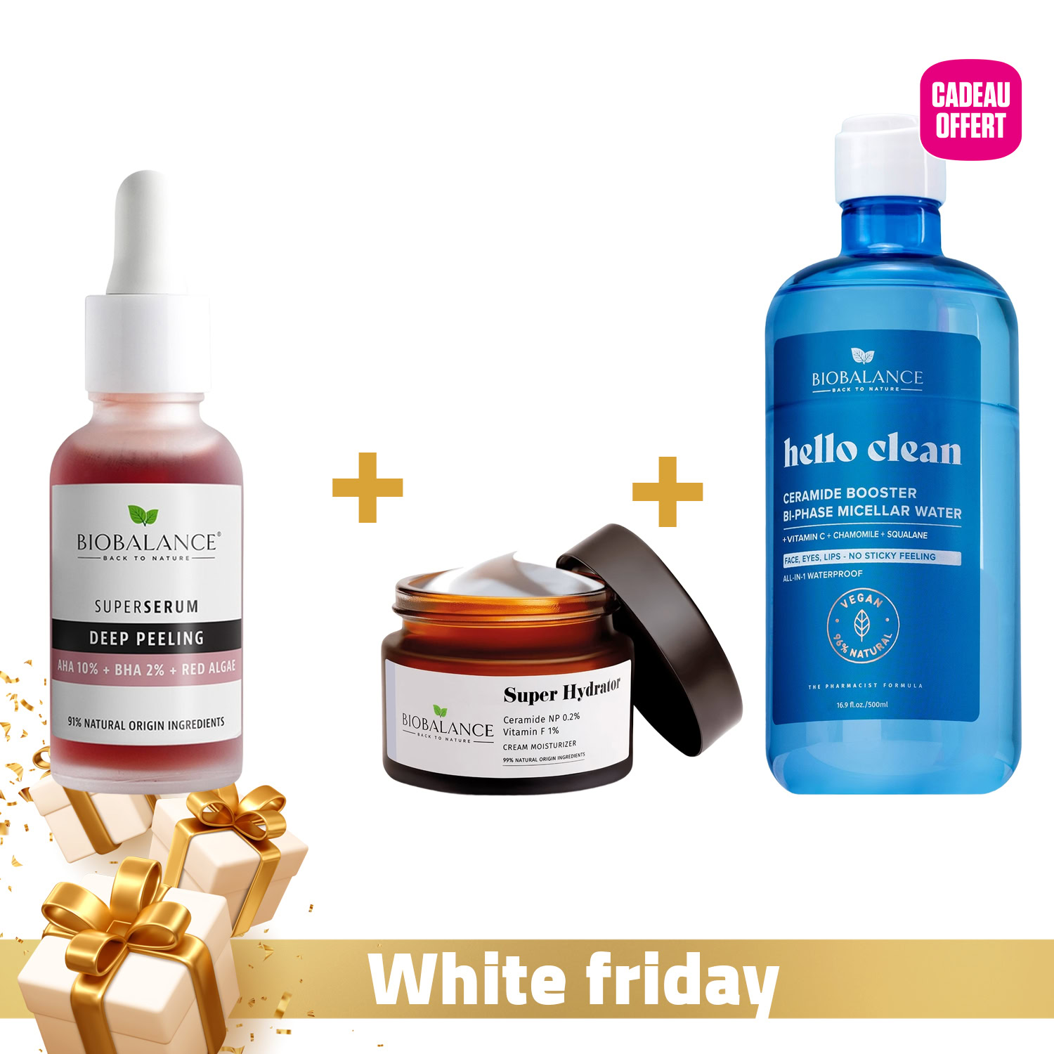 Biobalance peeling éclat et hydratation sérum aha 30ml + hydrator 50ml + eau micellaire céramide offerte Biobalance peeling éclat et hydratation sérum aha 30ml + hydrator 50ml + eau micellaire céramide offerte