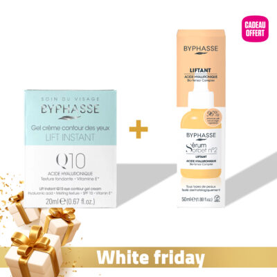 Byphasse gel crème lift instant q10 contour des yeux 20ml + byphasse crème lift instant q10 soin de nuit 60ml offert