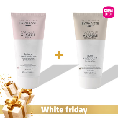 Byphasse masque argile détox acheté = masque argile rénovateur 150ml offert