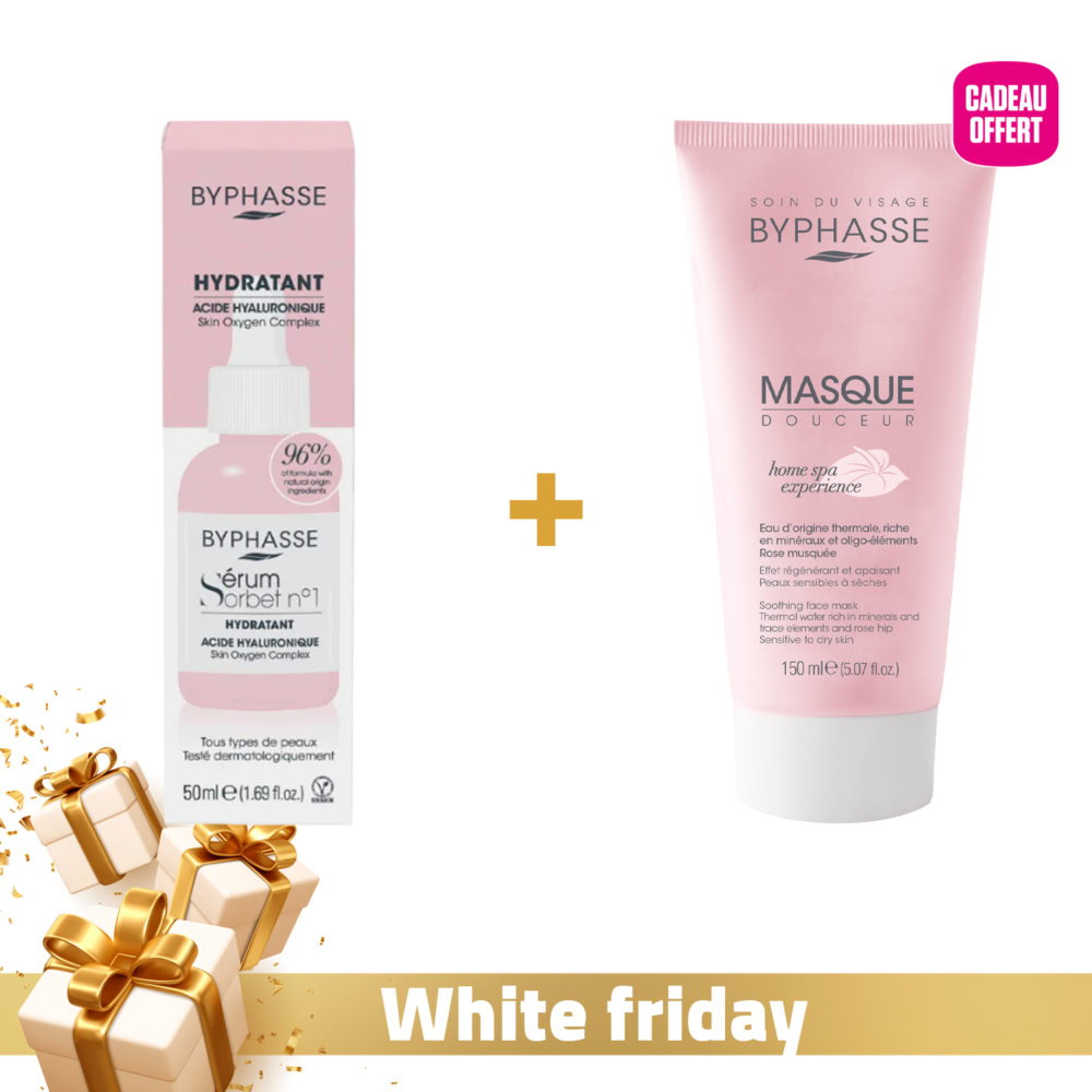 Byphasse sérum sorbet hydratant acheté = masque douceur home spa 150ml offert