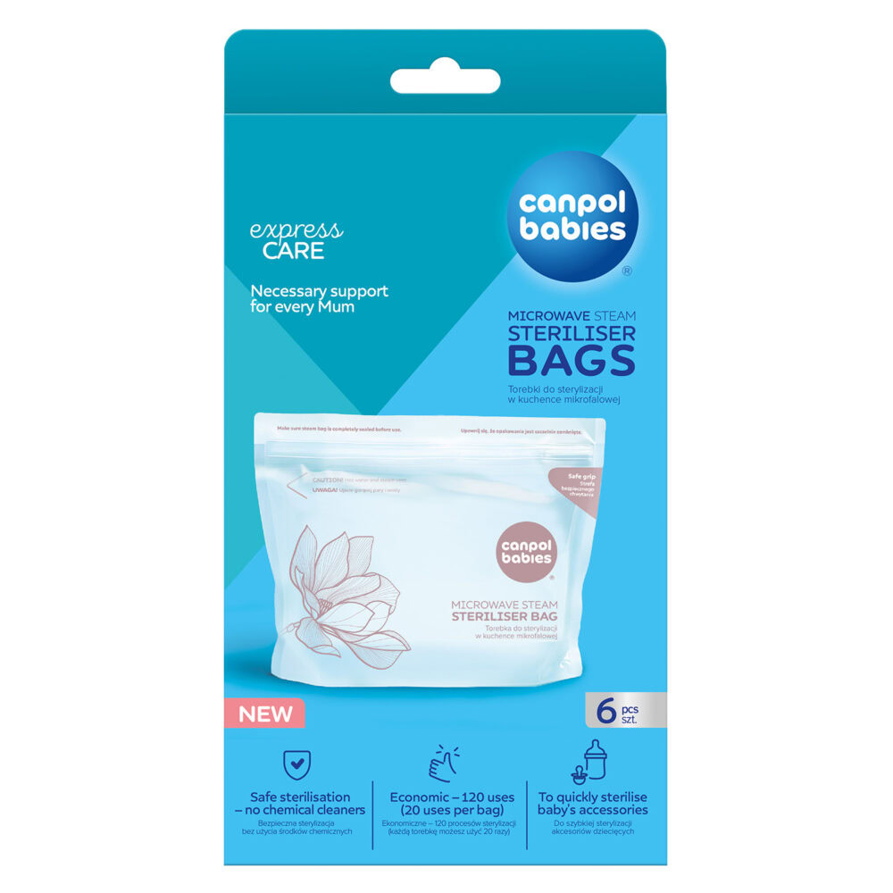 Canpol sachets de stérilisation à la vapeur pour micro-ondes 6 unités
