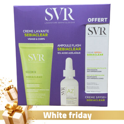 COFFRET SEBIACLEAR (Crème Lavante + Ampoule AZ) + Crème Solaire Matifiante SPF50 OFFERTE