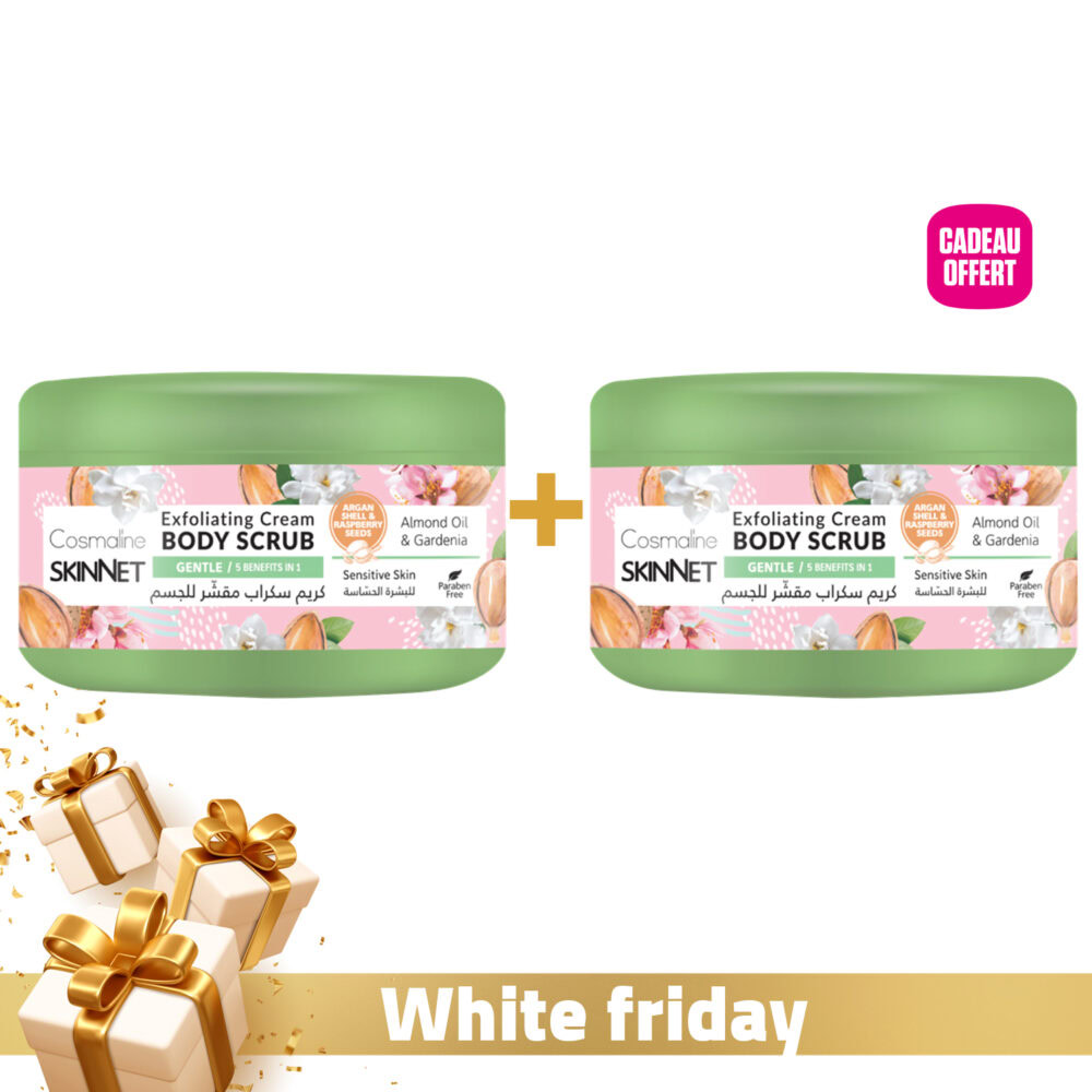 Cosmaline body scrub gentle exfoliating crème sensitive skin 250ml + 1 body scrub 250ml offert