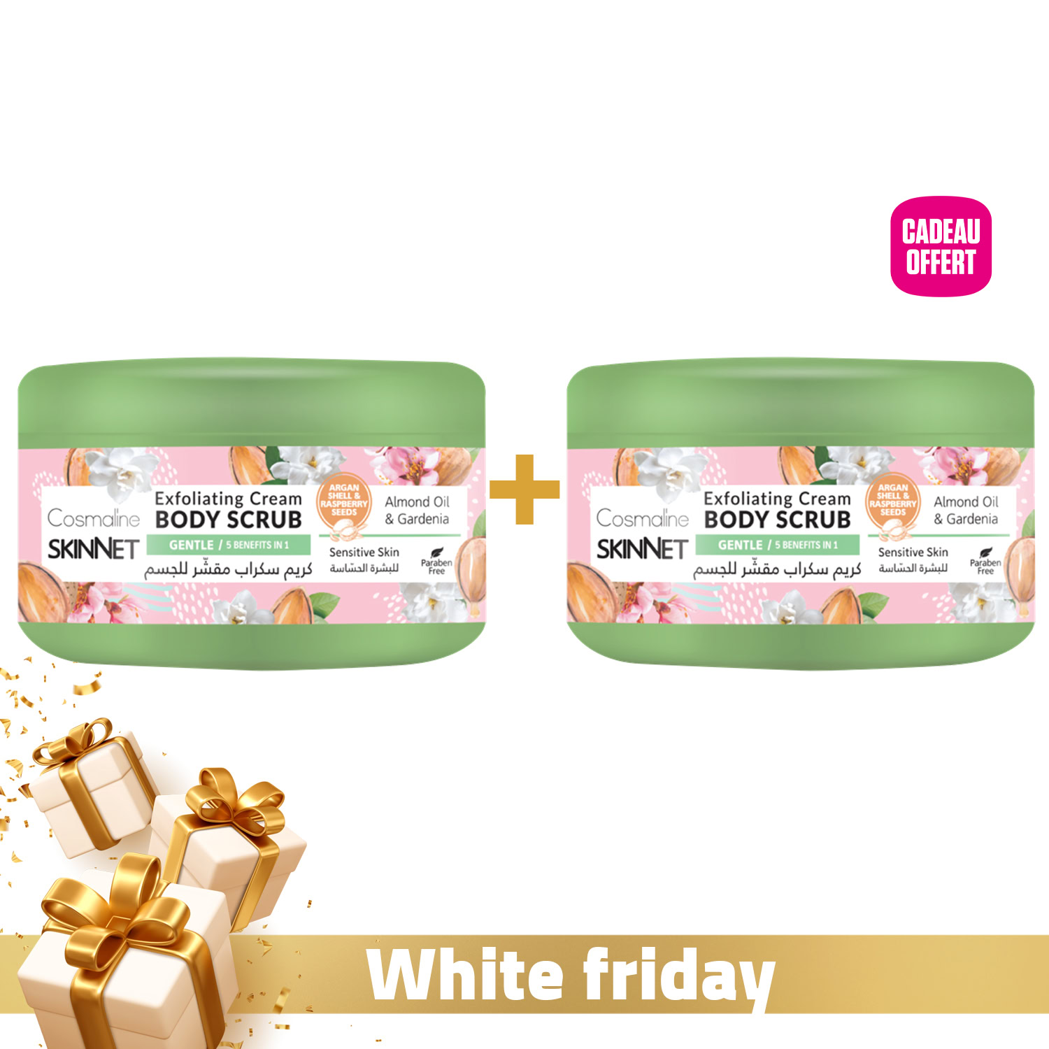 Cosmaline body scrub gentle exfoliating crème sensitive skin 250ml + 1 body scrub 250ml offert Cosmaline body scrub gentle exfoliating crème sensitive skin 250ml + 1 body scrub 250ml offert