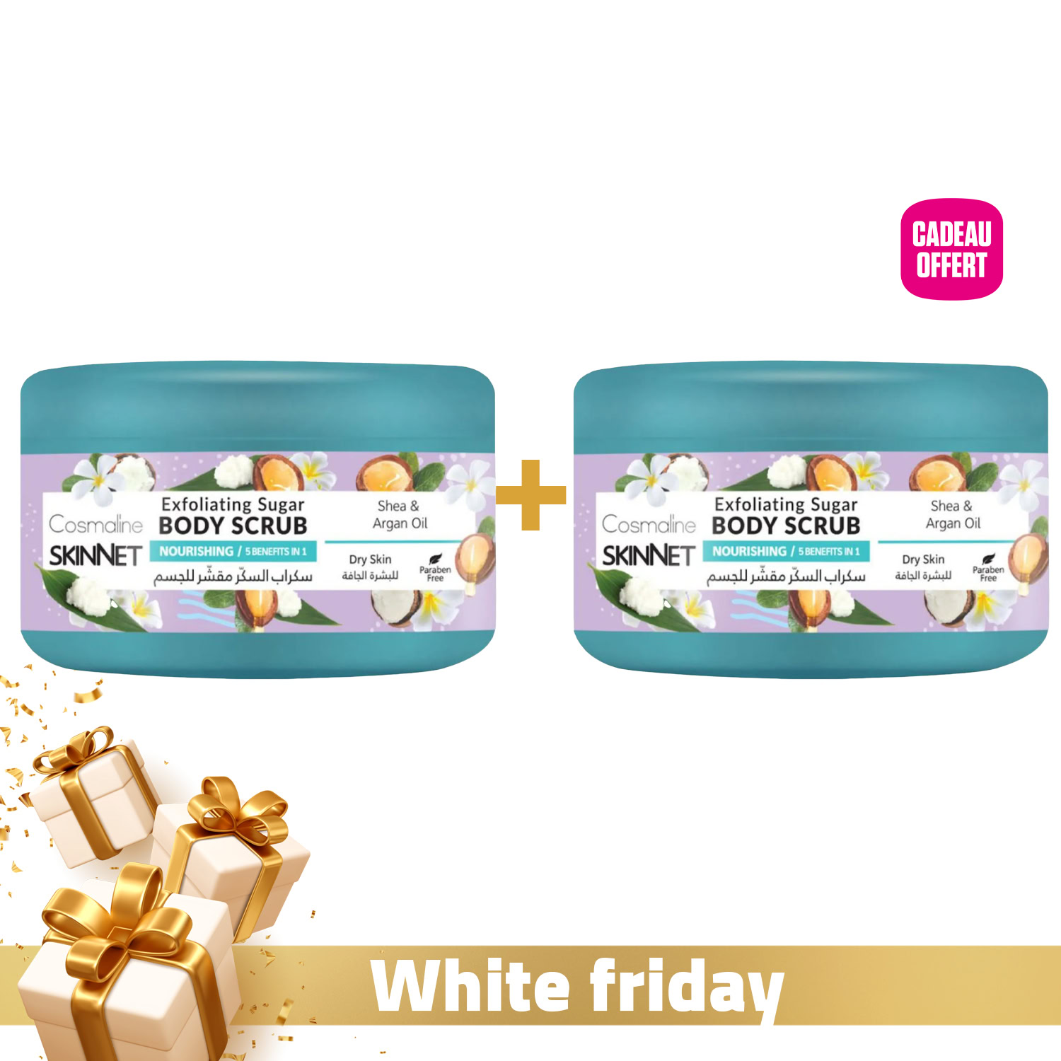 Cosmaline gommage corps nourrissante exfoliant au sucre peau seche 250ml + cosmaline gommage corps nourrissante exfoliant au sucre peau seche 250ml offert Cosmaline gommage corps nourrissante exfoliant au sucre peau seche 250ml + cosmaline gommage corps nourrissante exfoliant au sucre peau seche 250ml offert