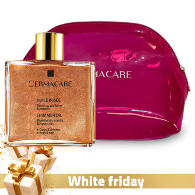 Dermacare huile sèche pailletée 100ml + trousse dermacare
