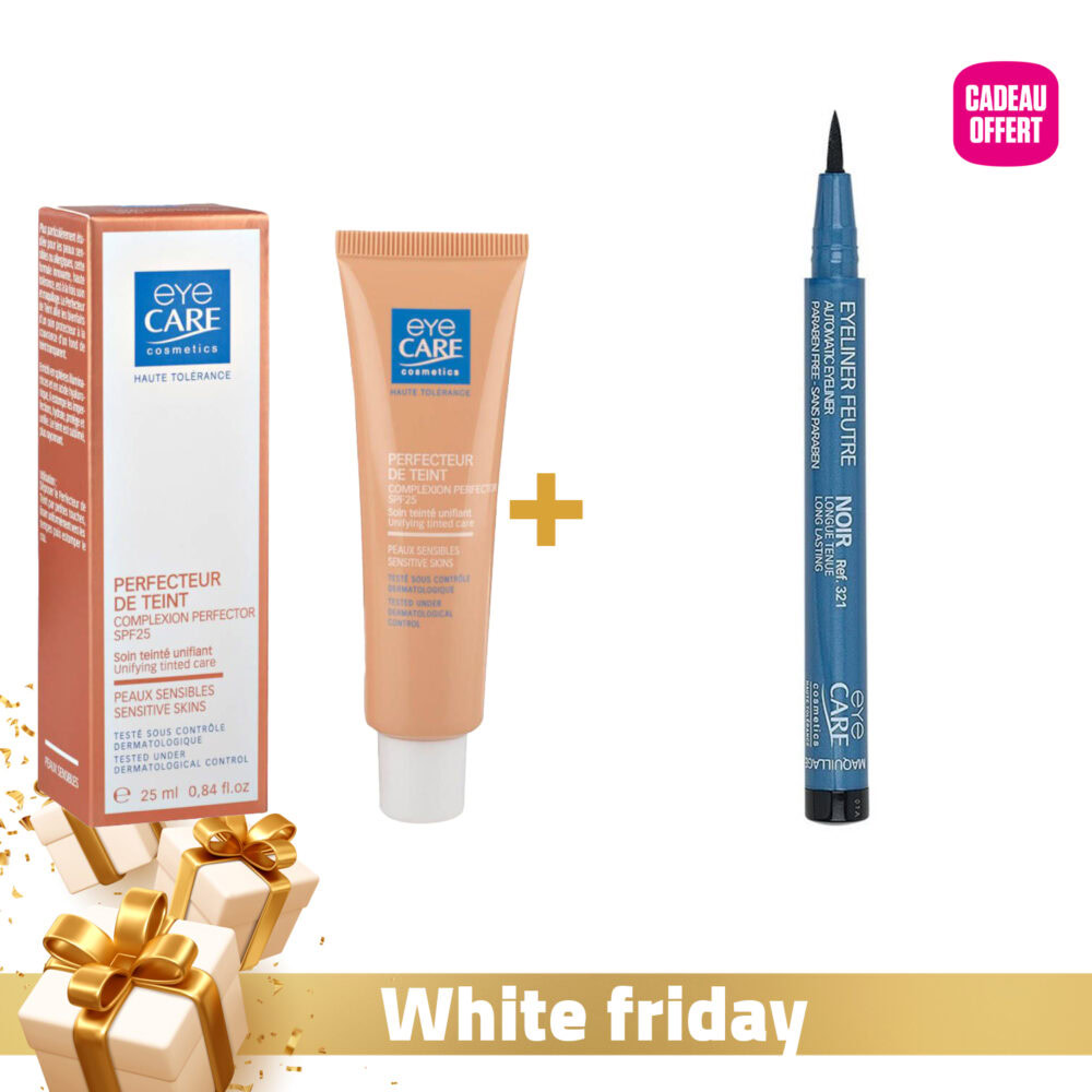 Eye care fond de teint crème spf25 beige doré 26g + eye care eyeliner feutre noir 0,8ml