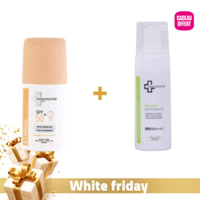 Innovaderm fond de teint minéral medium 1. 5 spf50+ + mousse nettoyante pnm 150ml offerte