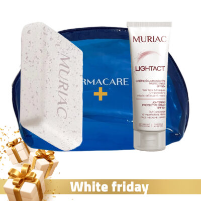Muriac lightact savon exfoliant + muriac lightact creme éclaircissante spf50+ 50ml + trousse offert
