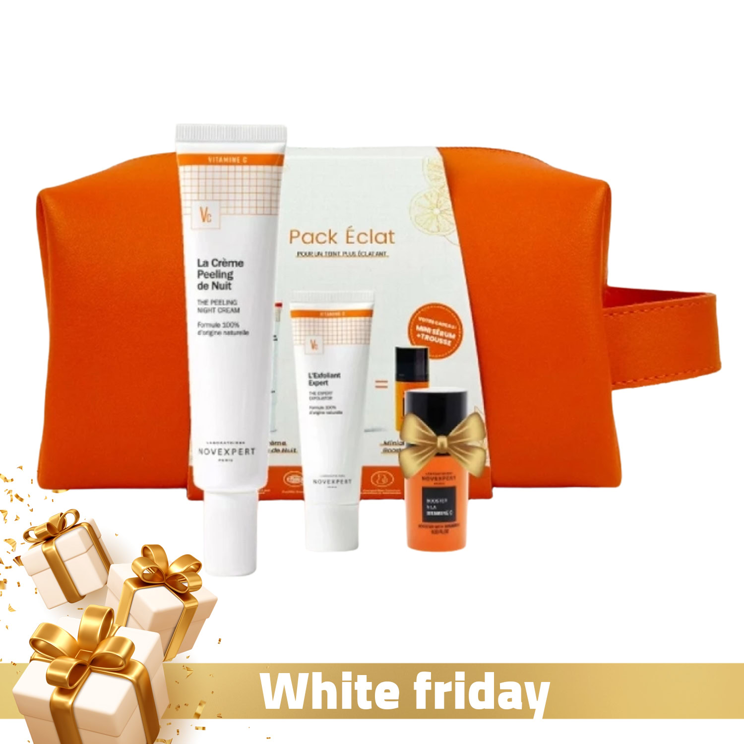 Novexpert la crème peeling de nuit + novexpert l’exfoliant expert + novexpert miniature vitamine c booster offert + trousse offerte Novexpert la crème peeling de nuit + novexpert l’exfoliant expert + novexpert miniature vitamine c booster offert + trousse offerte