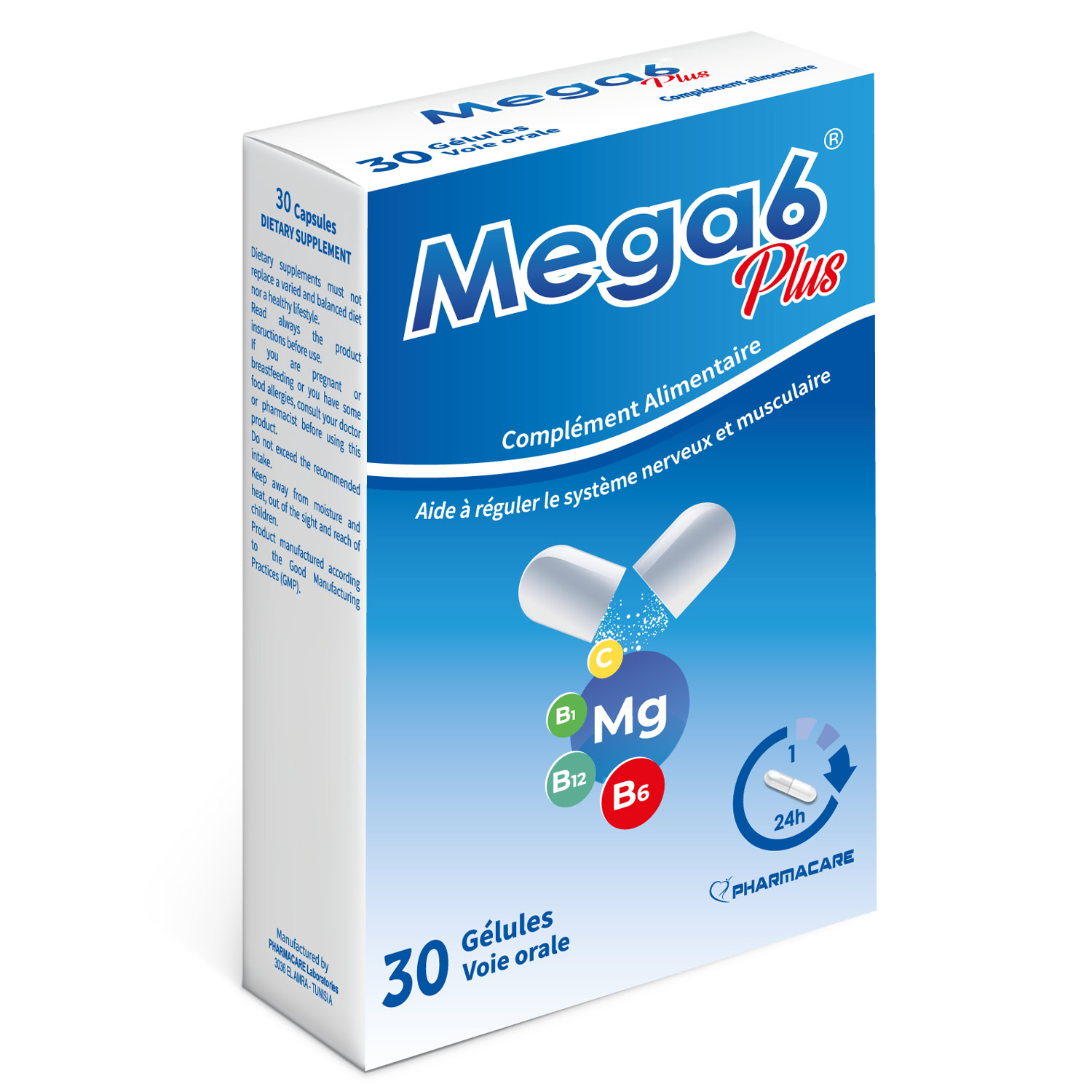 Pharmacare mega 6 plus 30 gélules Pharmacare mega 6 plus 30 gélules