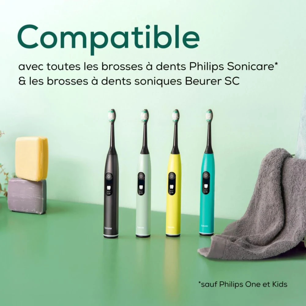 Beurer têtes de brosse à dents sc premium plaque eraser 4x gp - 10522 Beurer têtes de brosse à dents sc premium plaque eraser 4x gp - 10522