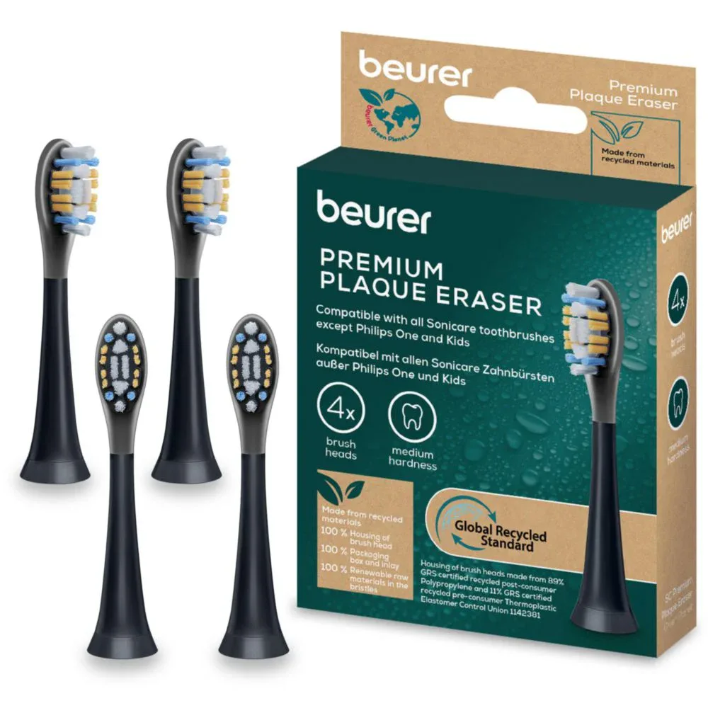 Beurer têtes de brosse à dents sc premium plaque eraser 4x gp - 10522 Beurer têtes de brosse à dents sc premium plaque eraser 4x gp - 10522