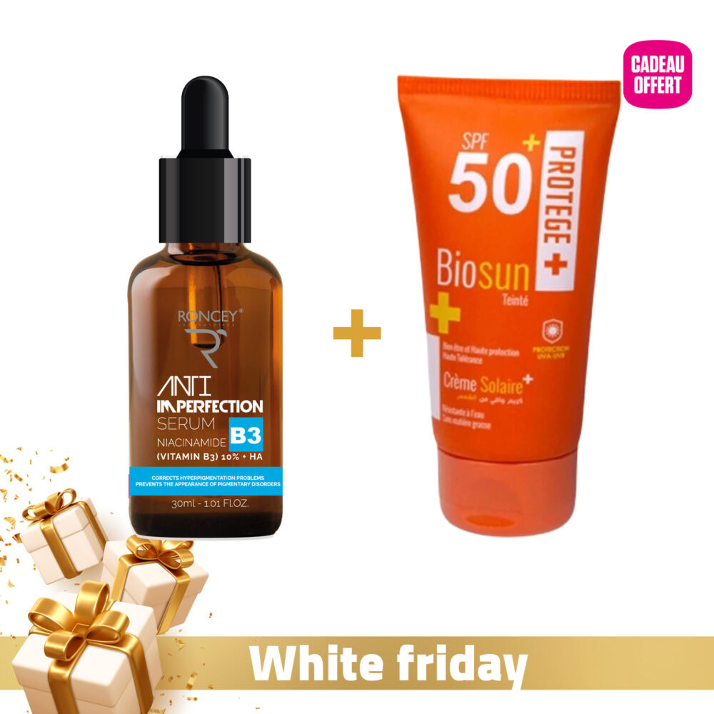 Roncey mixaskin serum anti-imperfections b3 30ml + biosun ecran teinté spf50+ 50ml offert