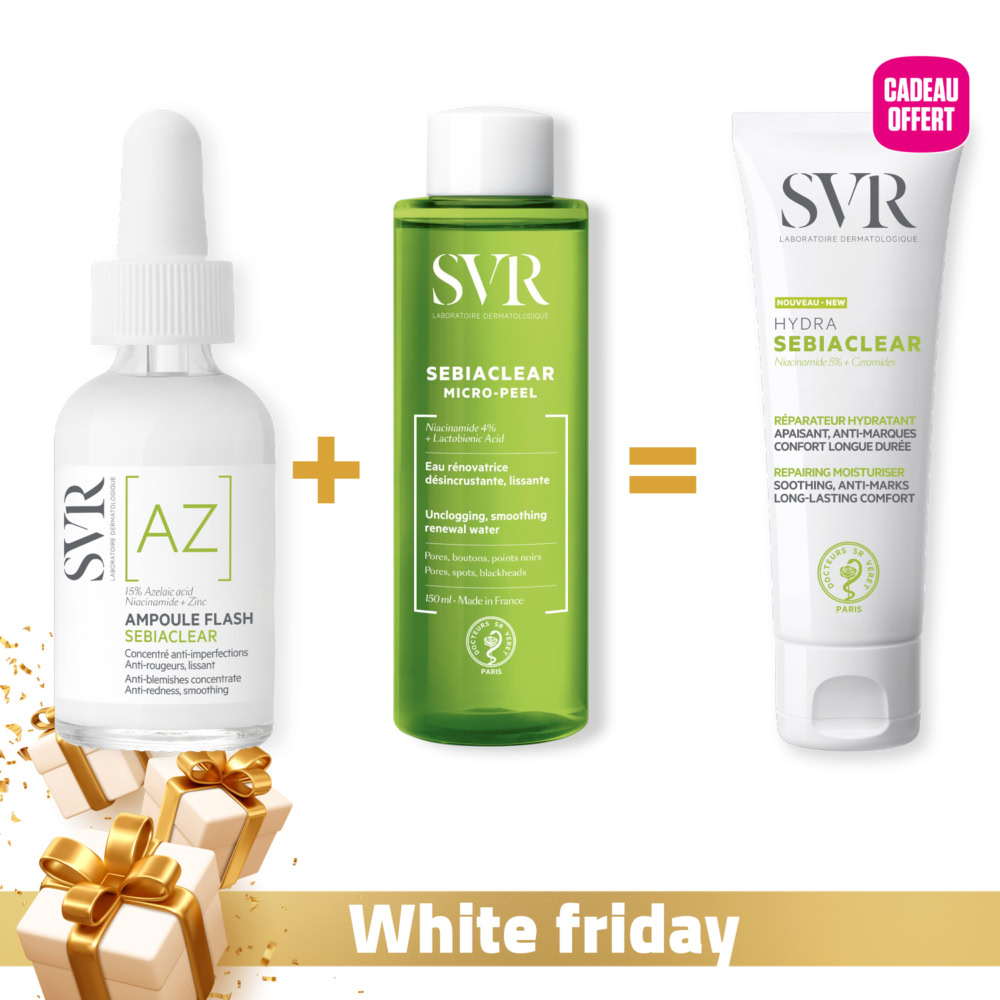 Svr sebiaclear ampoule az + micro-peel + crème hydra offerte