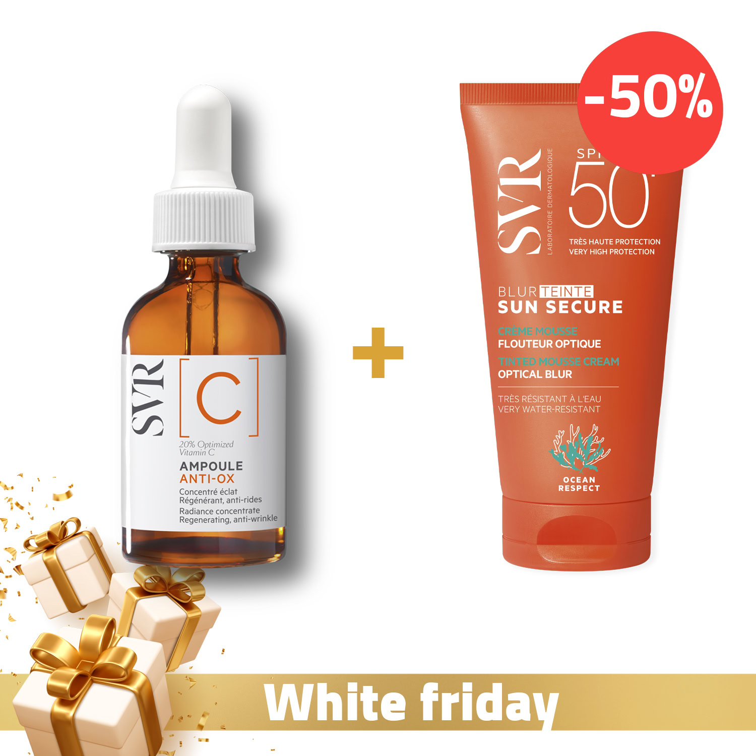 Svr sérum ampoule c + sun secure blur teinté spf50 à -50% Svr sérum ampoule c + sun secure blur teinté spf50 à -50%